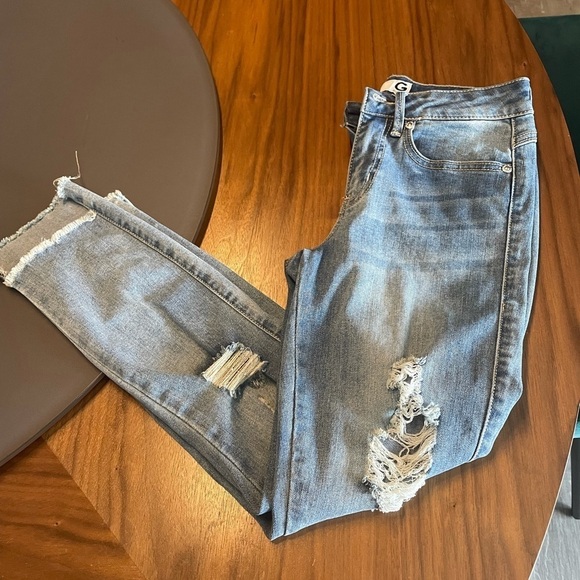 G by Guess Distressed Light Blue Jeans size 24 - Picture 6 of 9